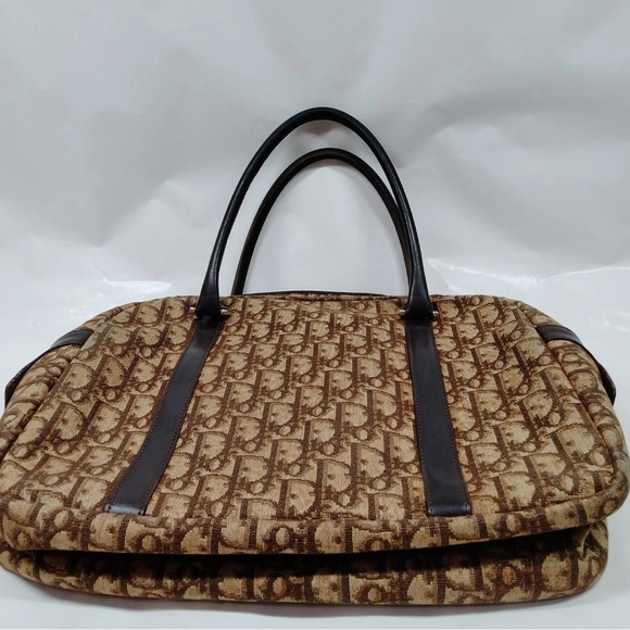 Vintage Christian Dior Hand Bag Brown Canvas - Picture 7 of 9